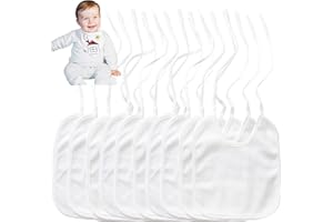 VIKY Lätzchen zum Bemalen,Weiß Lätzchen Bemalen Babyparty,Dreieckstuch Lätzchen Baby,Wasserdicht Halstuch Sabberlätzchen Baby,Babylätzchen Geschenke Babyparty Dreieckstuch Baby Junge Mädchen