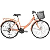 LOTUS KADIN ŞEHİR BİSİKLETİ 34CM V 24 JANT 21 VİTES MERCAN BEYAZ