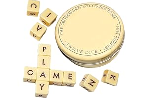 EVENTERDE Fun Word Combination Game,Crossword Solitaire Game,Crossword Solitaire Dice Game,S crabble Letter Tiles,Crossword dice game,Portable S crabble GameAcrylic Precise Engraved Letter Tiles,Spelling Game