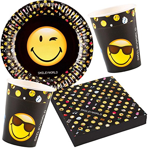 20 Servietten * SMILEYWORLD * für Kindergeburtstag oder Motto-Party // Napkins Emojis Smiley Comic Smily Kinder Geburtstag - 2
