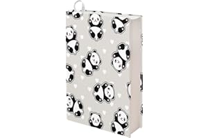 Kuiaobaty Couverture de livre extensible pour livres d'enfants, carnet, ours panda dessin animé, couverture de livre extensible