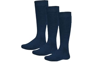 KLOTTZ Chaussettes hautes école pour enfants 3 Pack Cotton.