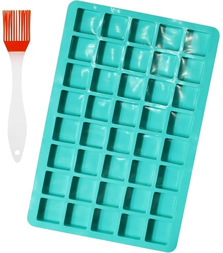3 Moules à Chocolat Silicone 40 Cavités - Format Carré Vert Foncé - Pour Bonbons, Gelées, Glaces Et Pâtisseries DIY