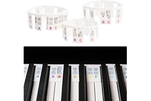 DAELESR Piano Key Lables, Piano Notes Overlay, Removable Piano Music Keyboard Lables Stickers, Notes Label for Beginners, Kids, Children (Colorful, 88-Key)