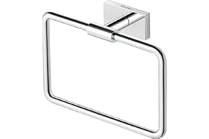 Duravit Handtuchring Karree, Handtuchhalter Wandmontage, Chrom, 20 cm x 6 cm