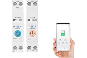 VCHICS Disyuntor Inteligente, Interruptor inteligente 63A TUYA WIFI 1P disyuntor energía KWh medidor de potencia temporizador relé MCB Control remoto vida OperacióN Estable De Alta Seguridad ( Color : 20A ,