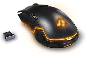 Lexip - Ar18 - Souris Gaming sans-Fil & Filaire, capteur Optique jusqu'à 4800 DPI, Souris de Jeu avec 4 Patins en céramique pour améliorer la précision et la Vitesse - Noir JVAPCM00538