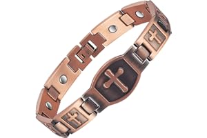 EnerCoppeX Pulsera de cobre para la artritis y las articulaciones, pulsera de terapia magnética de cobre puro para túnel carpiano, imán eficaz de 3500 Gauss para aliviar el dolor(COB-0048)
