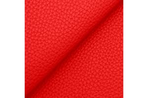 DESHOME Bufalo - Tessuto al Metro Similpelle Idrorepellente anti screpolatura Stoffa Ecopelle h 140 cm per divani, sedute, tappezzeria (Rosso, 1 metro)