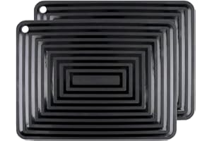 LOGHOG 2 Pack Large Silicone Trivet Mats/Hot Pads,Pot Holder,9"x12" Non Slip Flexible Durable Heat Resistant Pot Coaster Kitchen Table Countertop Mats (Black)