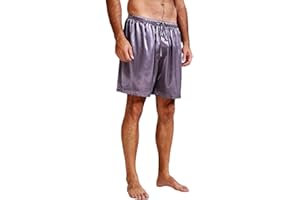 LONXU Mens Silk Satin Pajamas Shorts Boxer Free p&p S~4XL