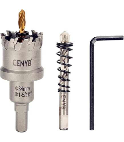GPtzlei Wolfraamcarbide TCT 52mm Gatzagen voor RVS, Metaal & IJzer - 3-Snijder Ontwerp met Titanium Coating - Inclusief 2x Centrerboren, Sleutel en
