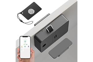 Smart Schubladenschloss, Jemey Elektronische Schrankschloss mit APP NFC Briefkastenschloss, Kindersicheres Schrankschloss ohne Bohren für Getränkeschränke, Spinde, Schubladen und Schreibtische