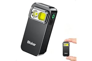 Blukar LED Torch Rechargeable, 800L Super Bright EDC Mini Clip on Torch, 3 Light Sources, 5 Modes, Long Lasting, Waterproof C