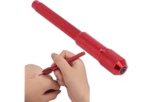 YUYTE Rotulador de Tatuaje, Rotulador de Microblading, Rotulador Profesional de Aleación de Aluminio para Cejas, Delineador de Ojos, Labios, Rotulador de Piel de Tatuaje para Marcar Y Posicionar (sin(rojo)