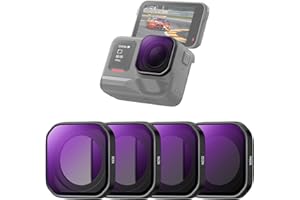 K&F CONCEPT Kit de Filtros ND de Rosca Compatible con Insta360 Ace Pro 2, 4 Unidades ND8 ND16 ND32 ND64 Accesorios Cámara Acción Densidad Neutra, Reductor de Luz, Vidrio HD Multicapa