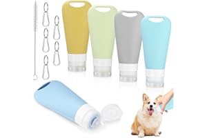 WOXOVO Pack of 5 Food Tubes for Filling Dogs, 90 ml Liver Sausage Dog Tube, Reusable Dog Liver Sausage Tubes, Empty Tubes for Filling with Carabiner and Test Tube Brush for Dog Training as a Reward
