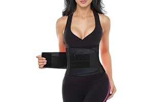 YIANNA Women Waist Trainer Belt - Slimming Sauna Waist Trimmer Belly Band Sweat Sports Belt, black