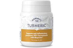 DORWEST HERBS Dorwest Turmeric Tablets for Dogs and Cats, 100 Tablets, Easy-To-Absorb Turmeric Supplement, 95% Curcuminoids, Joint and Anti-Inflammatory Support