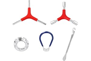 Vagocom 5Pcs Bike Repair Kit,Portable Bicycle Spoke Wheel Key Adjuster Tool,Includes 8 Cut Open Bicycle Spoke Wrench,Bicycle Spoke Wrench,Tire Lever,Y-Type Hex Wrench,Y-Type Socket Wrench
