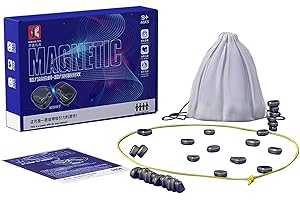 WIOONI Reiseschach Magnetisch Schachspiel, 24 Pcs Magnetic Schachbrett mit Spielseil, Reisen Schach Magnetisch, Puzzle Checkers Spiel, Tragbares Schachbrett-Party Für Familientreffen