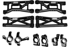 INJORA Bracci di Sospensione Anteriori e Posteriori in Alluminio, Fuselli Anteriori, Supporti Caster C-Hubs, Mozzi Posteriori per 1/24 Buggy Losi Micro-B 1/28 Micro-T Upgrade