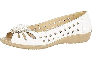 Boulevard Womens Wide Fit Leather Lined Open Peep Toe Flower Summer Shoes Size 3 4 5 6 7 8 9