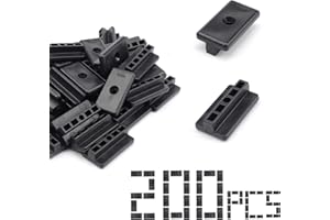 KLEHOPE 200 Pièces Fixation Cachée avec Clip en T, 6mm Clips Noir pour Planchers en Bois en Plastique T-Clips, Clips de Fixation en T pour Terrasse, Clips en T Pour Jardin, Balcon, Terrasse