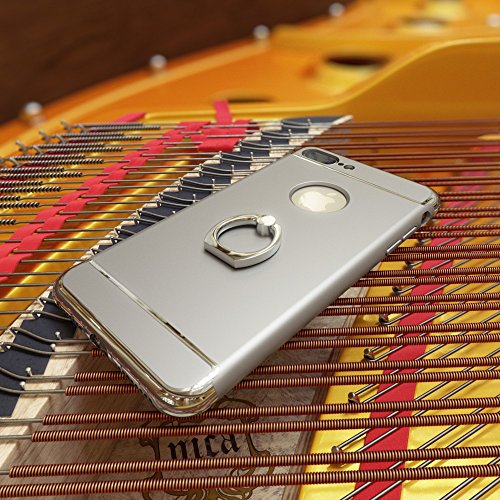 iPhone 6 6S Ring HÃ¼lle HandyhÃ¼lle von NALIA, Schutz-Cover mit 360-Grad Fingerhalterung, DÃ¼nnes Hard-Case mit StÃ¤nder, Slim Backcover Etui matt metallisch fÃ¼r Apple iPhone 6S 6 Smartphone - Silber