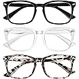 Reading Glasses for Women Blue Light Blocking Glasses Filter UV Square Readers Glasses for Men and Women 3 Pack Reader +1.50