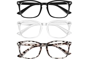SNOSUE Reading Glasses for Women Blue Light Blocking Glasses Filter UV Square Readers Glasses for Men and Women 3 Pack Reader +1.50