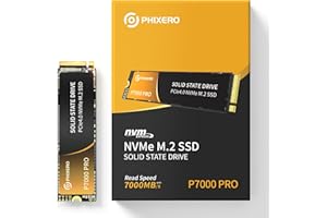 PHIXERO SSD NVME P7000PRO de 2 TB, PCIe Gen4x4, M.2 2280 NVMe SSD interno para juegos, velocidades de lectura de hasta 7.000 MB/s, unidad interna de estado sólido con flash 3D NAND para laptop,