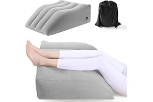 CECOMBINE Venenkissen Beinhochlagerungskissen, Aufblasbare Keilkissen Komfort-Beinkissen zum Schlafen, Venenkissen für Die Beine Komfort Verbesserung der Durchblutung und Reduzierung von Schwellungen (Grau)