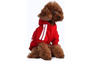 PenghaiYunfei Ropa Perro,Cálido Sudadera con Capucha para Perros Algodón Suéter Chaqueta Abrigo Costume Pullover para Mascota Pequeño Perro Gato (Rojo, X-Small)
