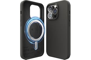 elago Magnetyczne etui kompatybilne z MagSafe iPhone 14 Pro etui MagSafe - wbudowane magnesy, etui z płynnego silikonu, odporne na wstrząsy, silny magnes - 6,1 cala (czarne)