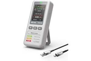 Rilevatore radon portatile AEGTEST HOUND-1011 per casa, 45 giorni, leggero, sensore ad alta precisione, misurazioni brevi e lunghe in pCi/L o Bq/m³, facile da usare, per seminterrato – Bianco