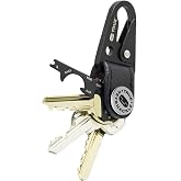 True Keyshackle + ger&ccedil;ek sığır derisinden alet, &ccedil;ıkarılabilir klips, siyah, titanyum kaplamalı 420 paslanmaz &ccedil;elik, 7'si 1 ar