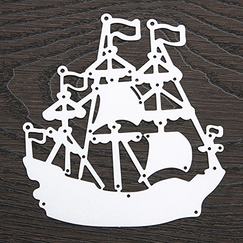 Amazingdeal365 Segelschiff Metall Form Schablonen Schneiden DIY Dekor Sammelalbum Karten Buchzeichen Lesezeichen als Geschenk für Freunde Geburtstag Kinder,Kindergarten Hobby Schule Handarbeit Unterricht usw. Ein tolles Geschenk! - 4