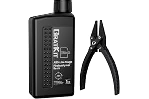 GratKit Stampa 3D Come Resina ABS Like, non Fragile, Polimerizzazione Rapida, Resina Polimerizzante UV ad alta Durezza 405nm, Compatibile con Stampanti SLA, LCD e DLP, 1000 g, Nero