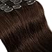 10"-22" 110g-160g Clip In Hair Extensions Human Hair Full Head Remy Real Natural Hair DOUBLE WEFTS Thick 8pcs 18Clips (14 inches-120g,#02 Dark Brown)