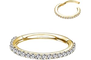 OUFER 16G Piercing Conch Anneau en Acier Chirurgical 316L avec CZ à Cliquet Piercing Helix Piercing Nez Anneau Hoop Piercing Oreile Tragus Daith Bijoux Piercing Corps Femme