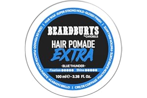 BY CAROBELS BEARDBURYS Beardburys Extra, Cera para Cabello, Fijación Extrema para Peinados con Acabado Brillante que se Mantienen Intactos Durante todo el Día, 100 ml