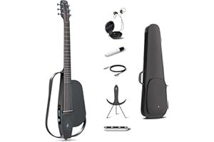 Enya NEXG2 Set Chitarre Elettriche - Chitarra Acustica Elettrica Professionale 38 Pollici Bianca in Fibra di Carbonio Smart Audio Silent NEXG Guitar per Adulti Bambini Principianti Viaggio Regalo