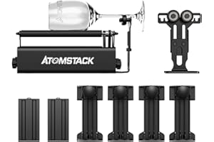 SADODO ATOMSTACK R3 PRO Upgraded Laser Engraver Rotation Roller,for Cylindrical Objects Cup Bottle Cola Wine Laser Engraving,Fits A5 /A10/X20/X30 PRO Most Laser Engraving Machine