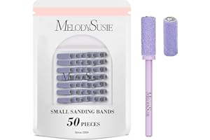 MelodySusie 50 Pièces Embouts pour Ongles, Petites Bandes de Ponçage avec Mèche de 3,1 mm, 240 Grain Ultra Fin Lime à Ongles pour les Ongles en Acrylique (Violet, 240 Grain)