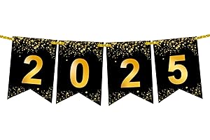 KatchOn, Happy New Year 2025 Banner - 8 Feet, No DIY | New Year 2025 Sign for New Years Eve Party Supplies 2025 | Happy New Year Backdrop | Senior Night Decorations, Happy New Year Decorations 2025