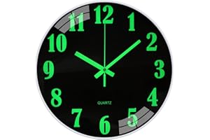 VIVILINEN 30 cm świecący zegar ścienny rośnie w ciemności nietykający okrągły zegar ścienny łatwy do odczytania zegar do sypialni salonu przedpokoju