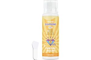 ‎GHHKUD GHHKUD Diamond Painting Versiegelung 120ml - Diamand Painting Zubehör für Strahlend Glitzernde Bilder - Diamant Paintingi Kleber mit Schwammkopf, Schutz Versiegelung für Diamont Painting