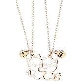 SHENLIU 2 Pcs Friendship Chain, Friendship Cats, Gold Chain for Friends, Magnetic Cat Pendant Necklace, Birthday Christmas Br
