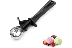 ‎TJ POP Eisportionierer Edelstahl, Eislöffel Portionierer 1,3 tbsp, Eiskugelportionierer 20 ml mit Auslöser und Komfortablem Griff Für Eiscremekugel, Backen, Melonenkugel, Eisportionierer Größe 42mm